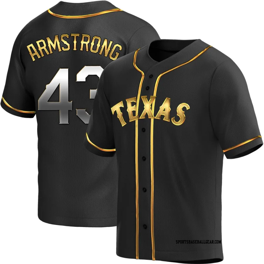 Shawn Armstrong Men's Texas Rangers Black Golden Replica Alternate Jersey