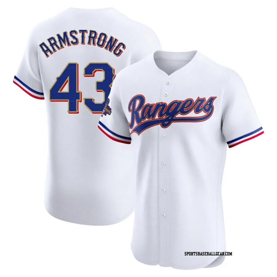 Shawn Armstrong Men's Texas Rangers Gold Elite White 2024 Collection Jersey