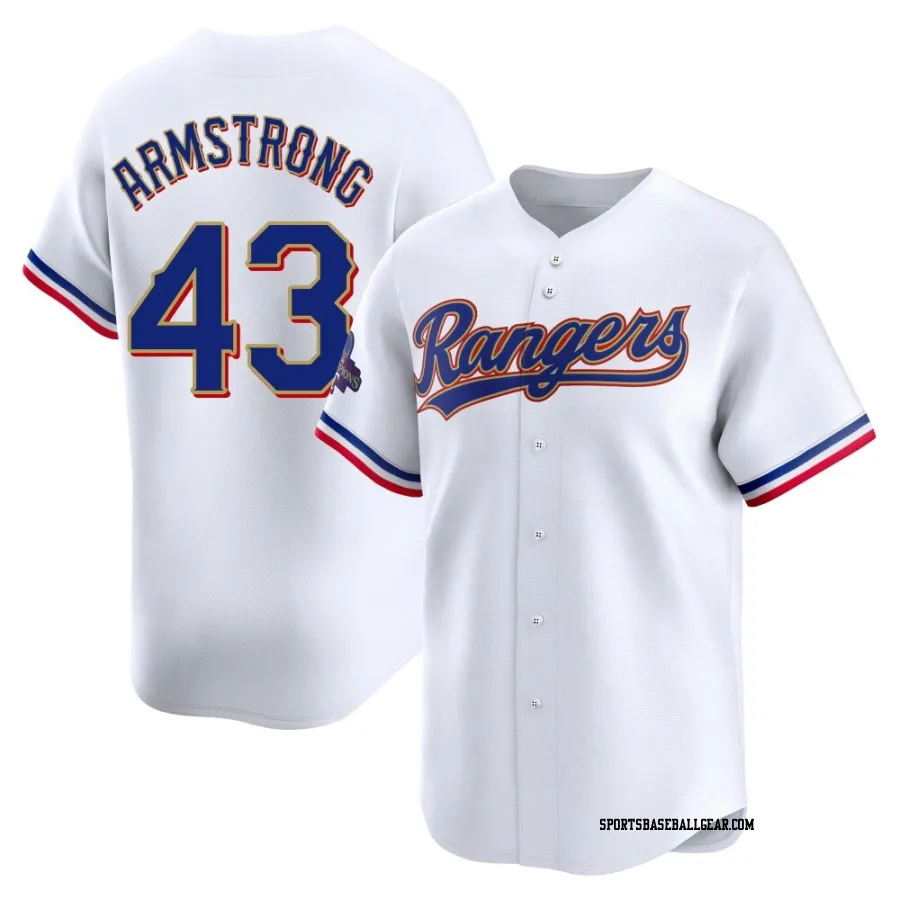 Shawn Armstrong Men's Texas Rangers Gold Limited White 2024 Collection Jersey