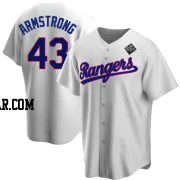 Shawn Armstrong Men's Texas Rangers White Replica Home Cooperstown Collection 2023 World Series Jersey