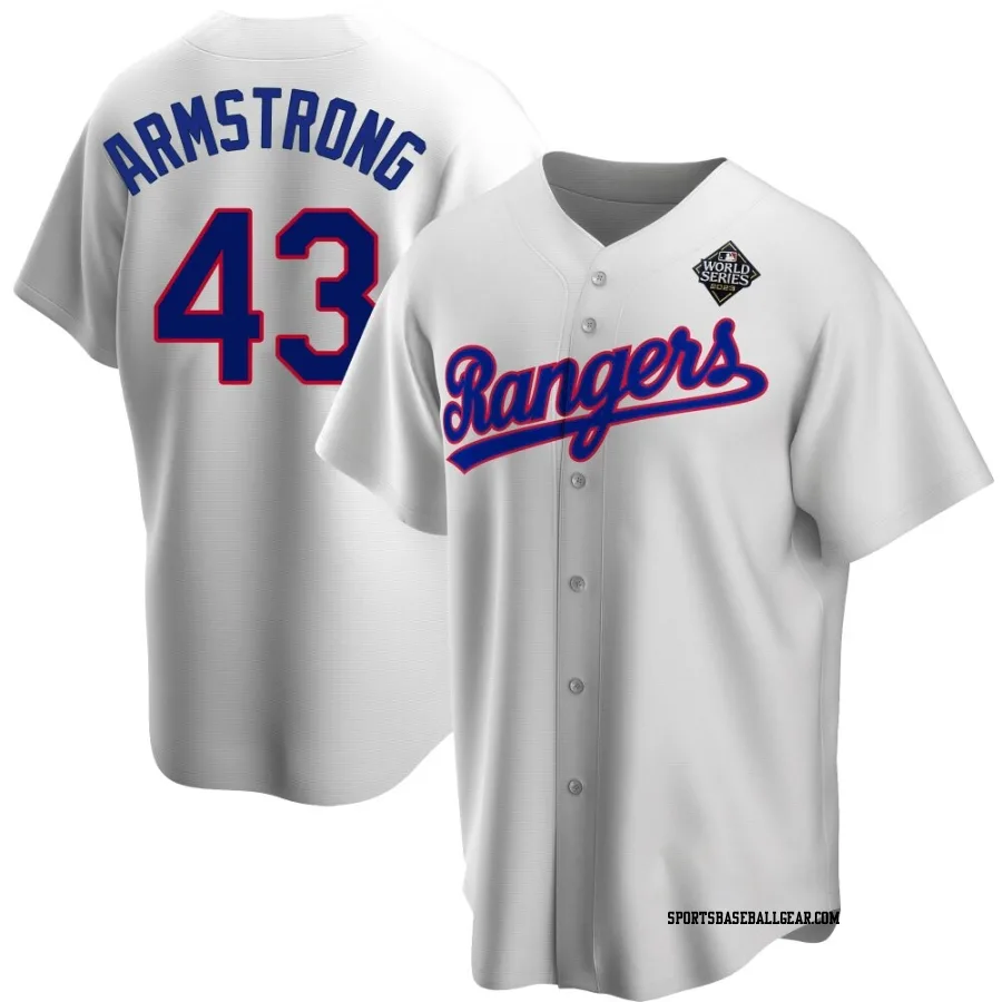Shawn Armstrong Men's Texas Rangers White Replica Home Cooperstown Collection 2023 World Series Jersey
