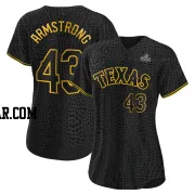Shawn Armstrong Women's Texas Rangers Black Replica Snake Skin City 2023 World Series Jersey