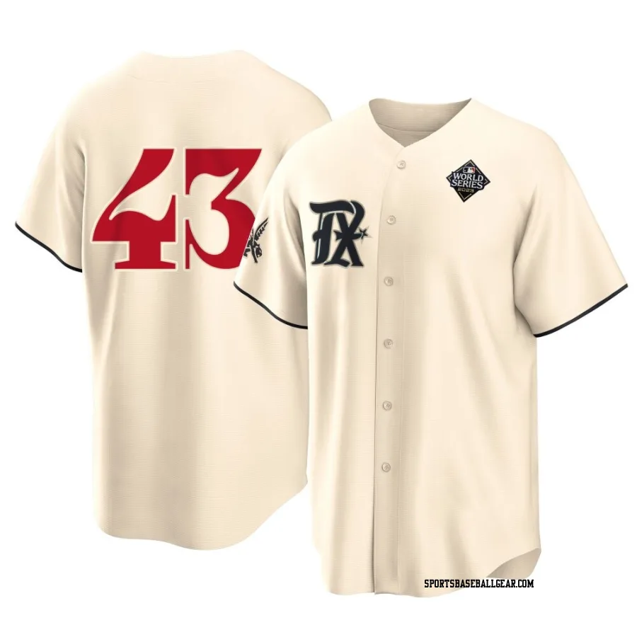 Shawn Armstrong Youth Texas Rangers Cream Replica 2023 City Connect 2023 World Series Jersey