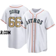 Shawn Dubin Men's Houston Astros Gold Replica White 2023 Collection Jersey