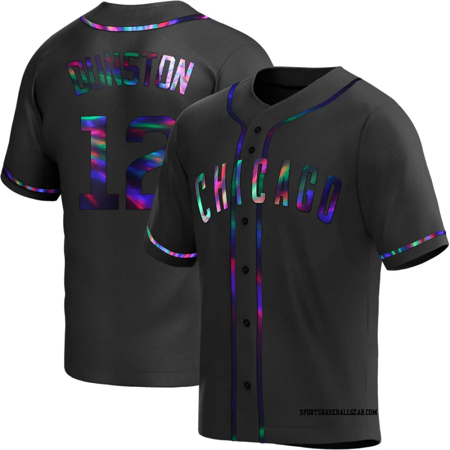 Shawon Dunston Men's Chicago Cubs Black Holographic Replica Alternate Jersey
