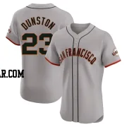 Shawon Dunston Men's San Francisco Giants Gray Elite Road Jersey