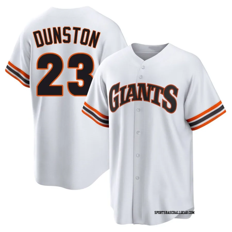 Shawon Dunston Men's San Francisco Giants White Limited Throwback Cooperstown Collection Jersey