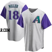 Shelby Miller Men's Arizona Diamondbacks Cream/Purple Replica Alternate Cooperstown Collection Jersey