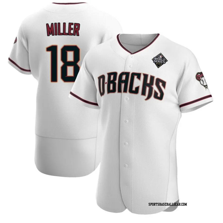Shelby Miller Men's Arizona Diamondbacks White Authentic Crimson Home 2023 World Series Jersey