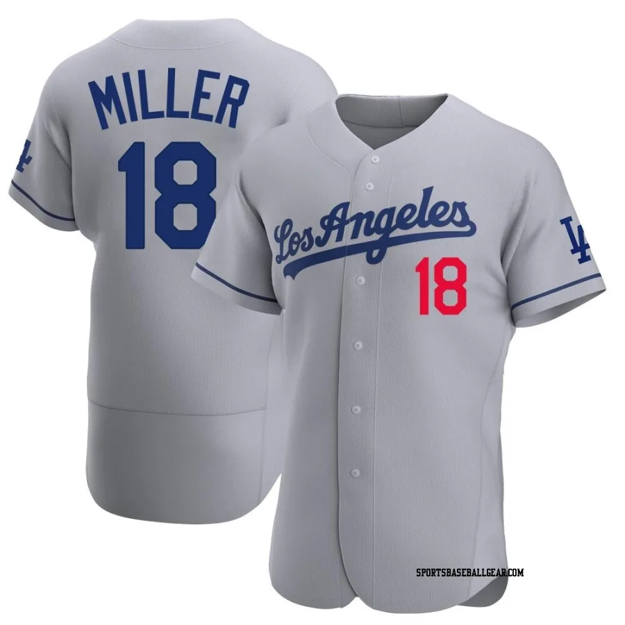 Shelby Miller Men's Los Angeles Dodgers Gray Authentic Away Jersey