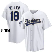 Shelby Miller Youth Los Angeles Dodgers White/Gold Replica 2021 Gold Program Player Jersey