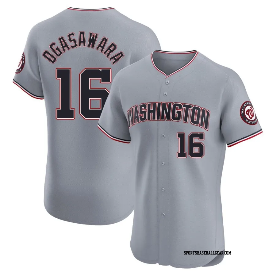 Shinnosuke Ogasawara Men's Washington Nationals Gray Elite Road Jersey