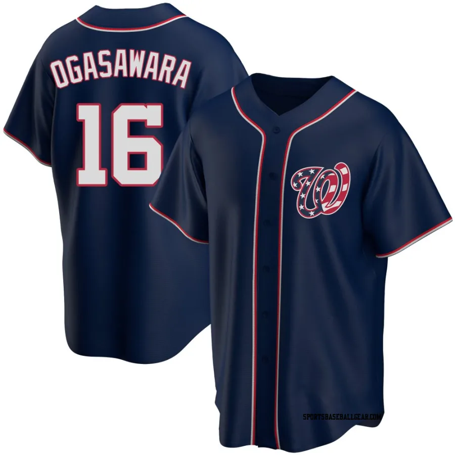 Shinnosuke Ogasawara Men's Washington Nationals Navy Replica Alternate Team Jersey