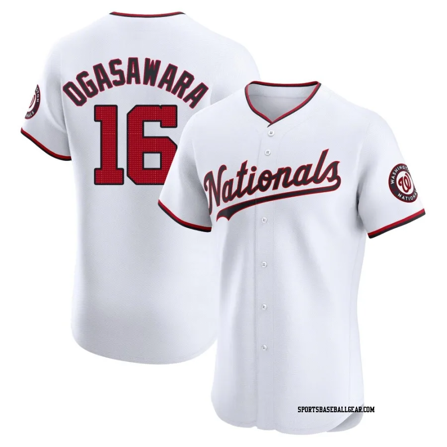 Shinnosuke Ogasawara Men's Washington Nationals White Elite Home Jersey