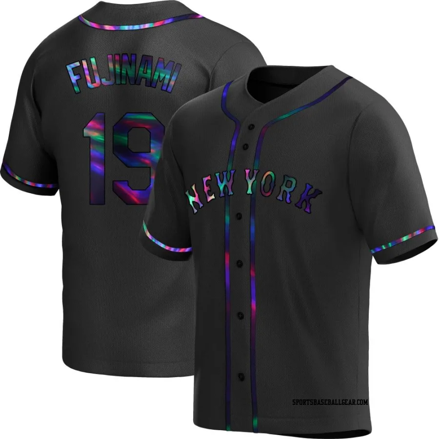 Shintaro Fujinami Youth New York Mets Black Holographic Replica Alternate Jersey