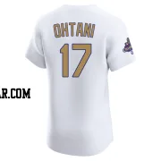 Shohei Ohtani Men's Los Angeles Dodgers Gold Elite White 2025 Collection Jersey