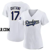 Shohei Ohtani Women's Los Angeles Dodgers White/Gold Replica 2021 Gold Program Player Jersey