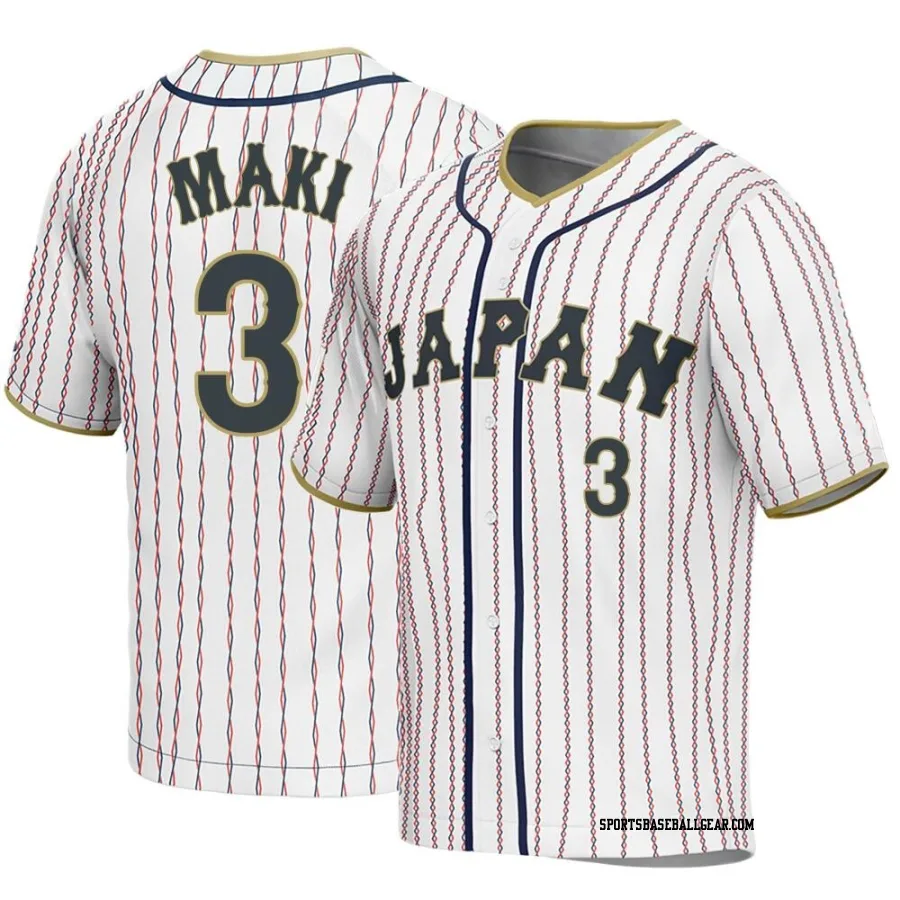 Shugo Maki Youth Japan Baseball White Replica 2023 World Baseball Classic Jersey