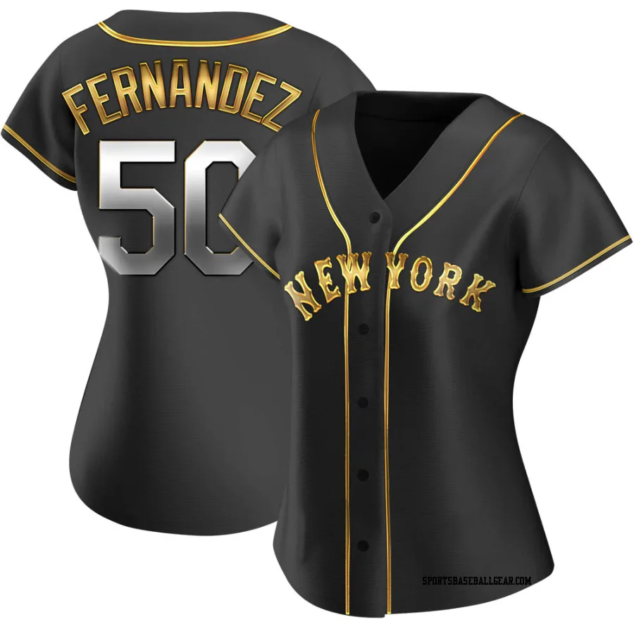 Sid Fernandez Women's New York Mets Black Golden Replica Alternate Jersey