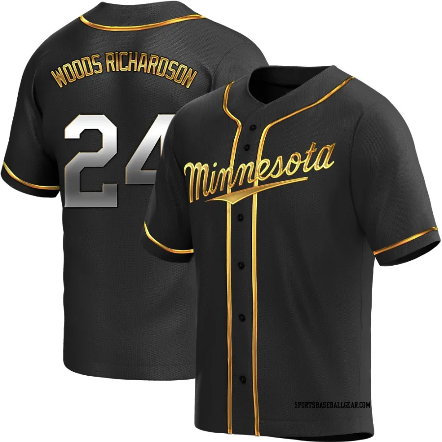 Simeon Woods Richardson Men's Minnesota Twins Black Golden Replica Alternate Jersey