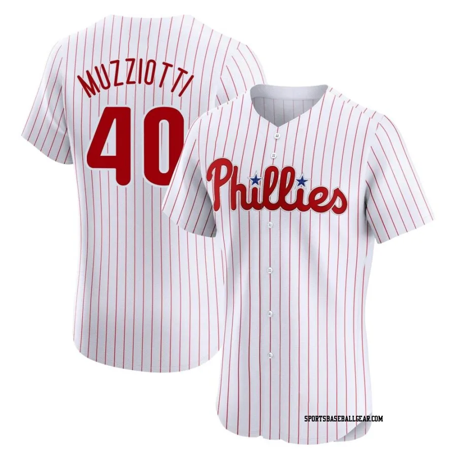 Simon Muzziotti Men's Philadelphia Phillies White Elite Home Jersey