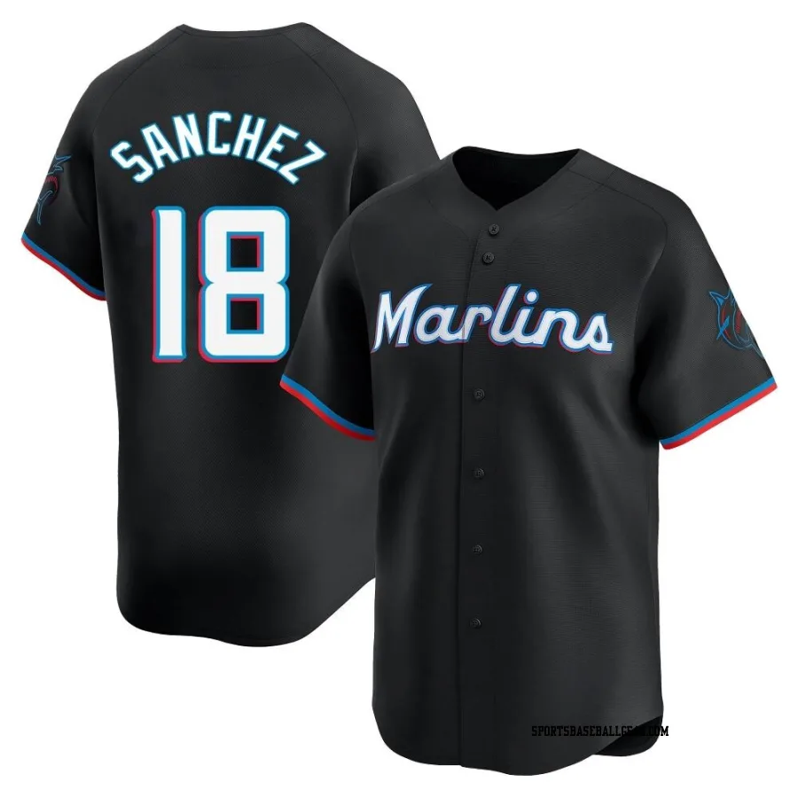 Sixto Sanchez Men's Miami Marlins Black Limited Alternate Jersey