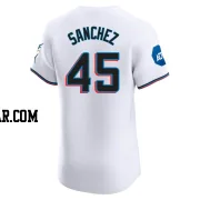 Sixto Sanchez Men's Miami Marlins White Elite Home Patch Jersey