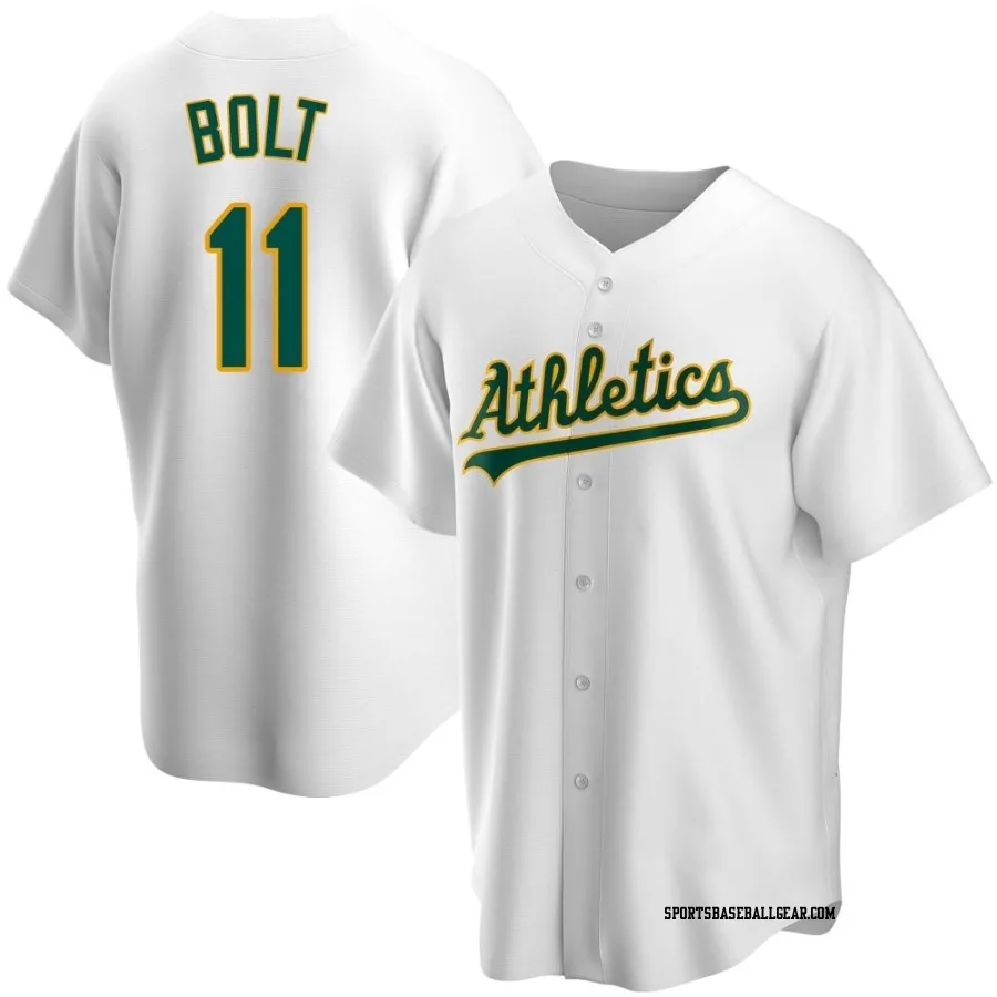 Skye Bolt Men's Oakland Athletics White Replica Home Jersey