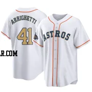 Spencer Arrighetti Men's Houston Astros Gold Replica White 2023 Collection Jersey