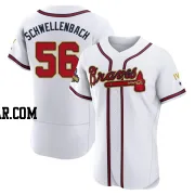 Spencer Schwellenbach Men's Atlanta Braves Gold Authentic White 2022 Program Jersey
