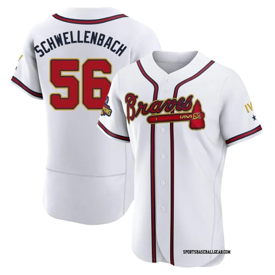 Spencer Schwellenbach Men's Atlanta Braves Gold Authentic White 2022 Program Jersey