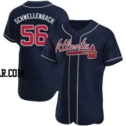 Spencer Schwellenbach Men's Atlanta Braves Navy Authentic Alternate Jersey