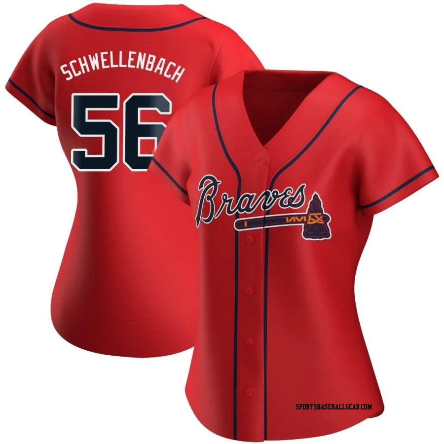 Spencer Schwellenbach Women's Atlanta Braves Red Authentic Alternate Jersey