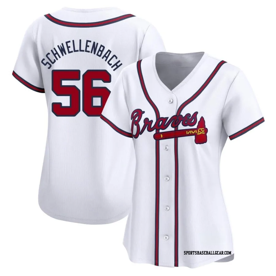Spencer Schwellenbach Women's Atlanta Braves White Limited Home Jersey