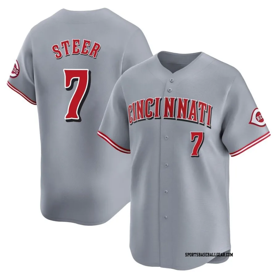 Spencer Steer Men's Cincinnati Reds Gray Limited Away Jersey