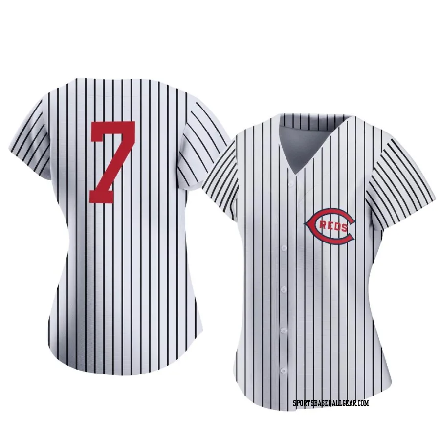 Spencer Steer Women's Cincinnati Reds White Replica 2022 Field Of Dreams Jersey