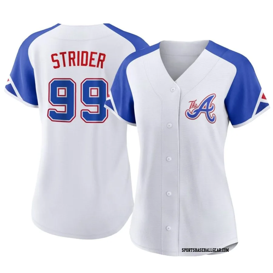 Spencer Strider Women's Atlanta Braves White Replica 2023 City Connect Jersey