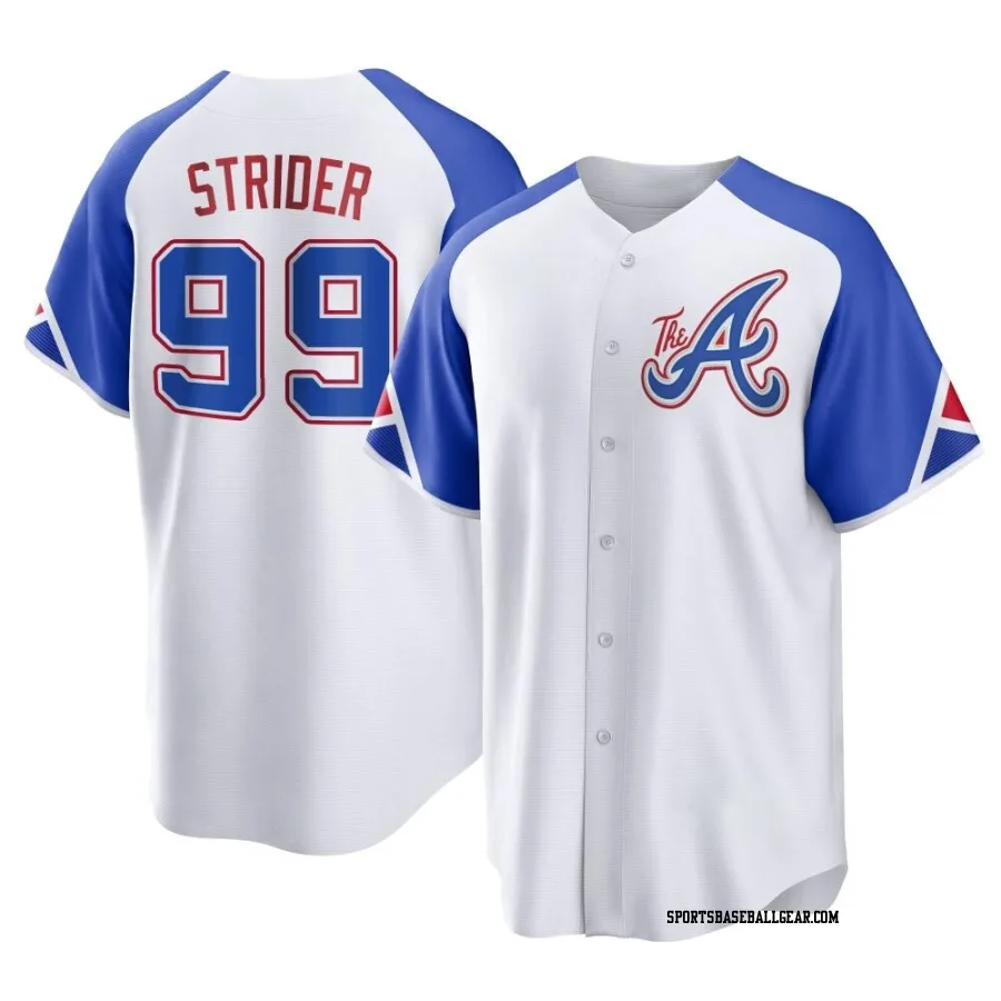 Spencer Strider Youth Atlanta Braves White Replica 2023 City Connect Jersey