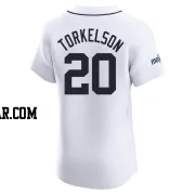 Spencer Torkelson Men's Detroit Tigers White Elite Home Patch Jersey