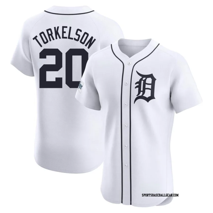 Spencer Torkelson Men's Detroit Tigers White Elite Home Patch Jersey