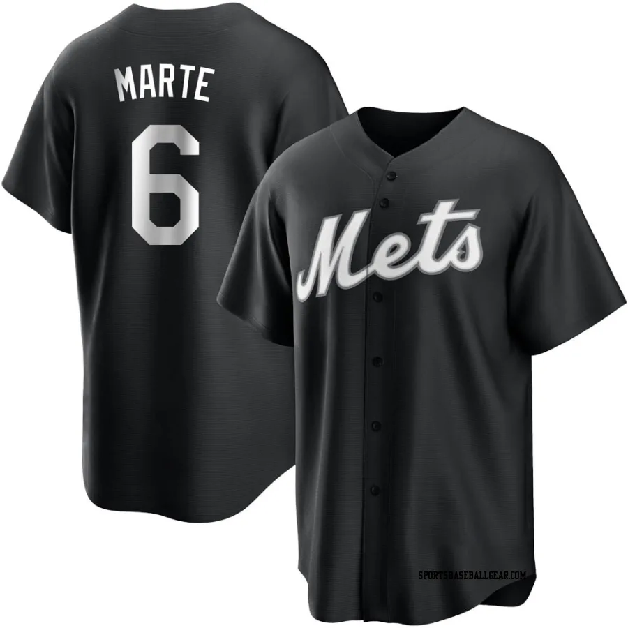 Starling Marte Men's New York Mets Black/White Replica Jersey
