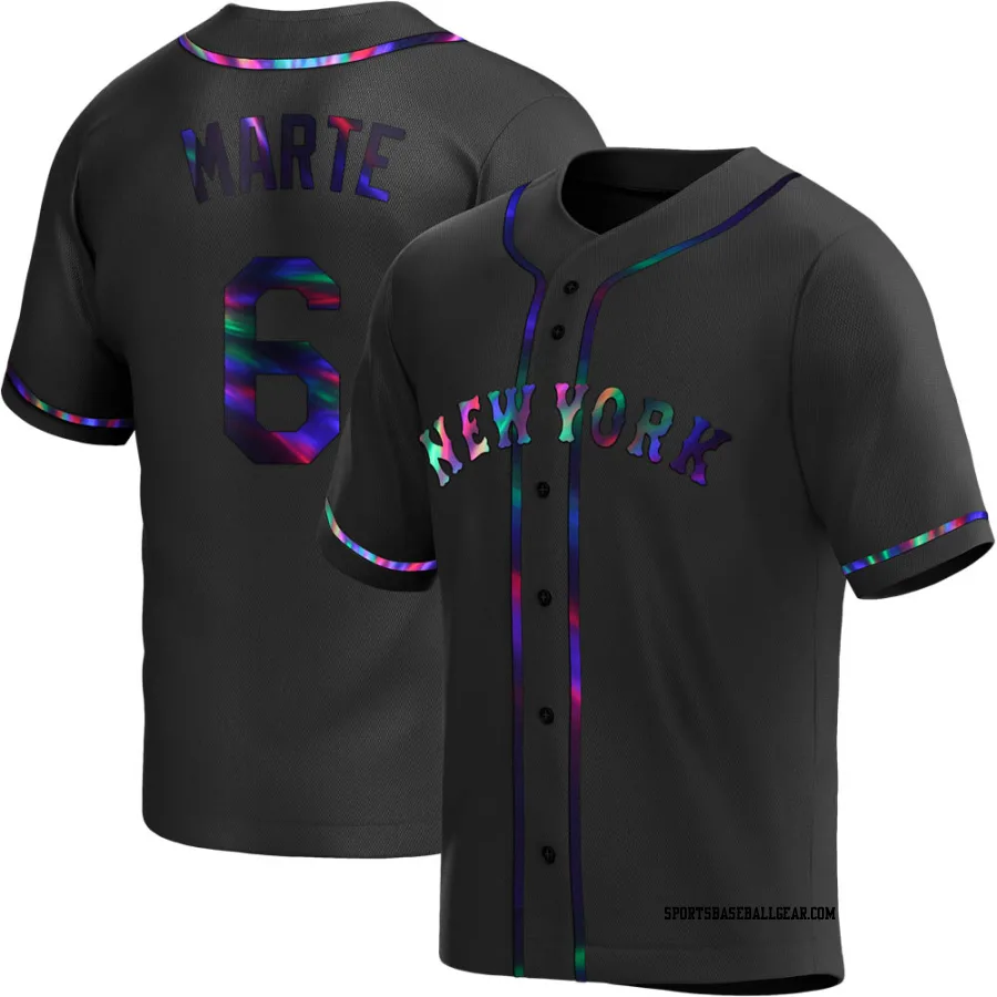 Starling Marte Youth New York Mets Black Holographic Replica Alternate Jersey