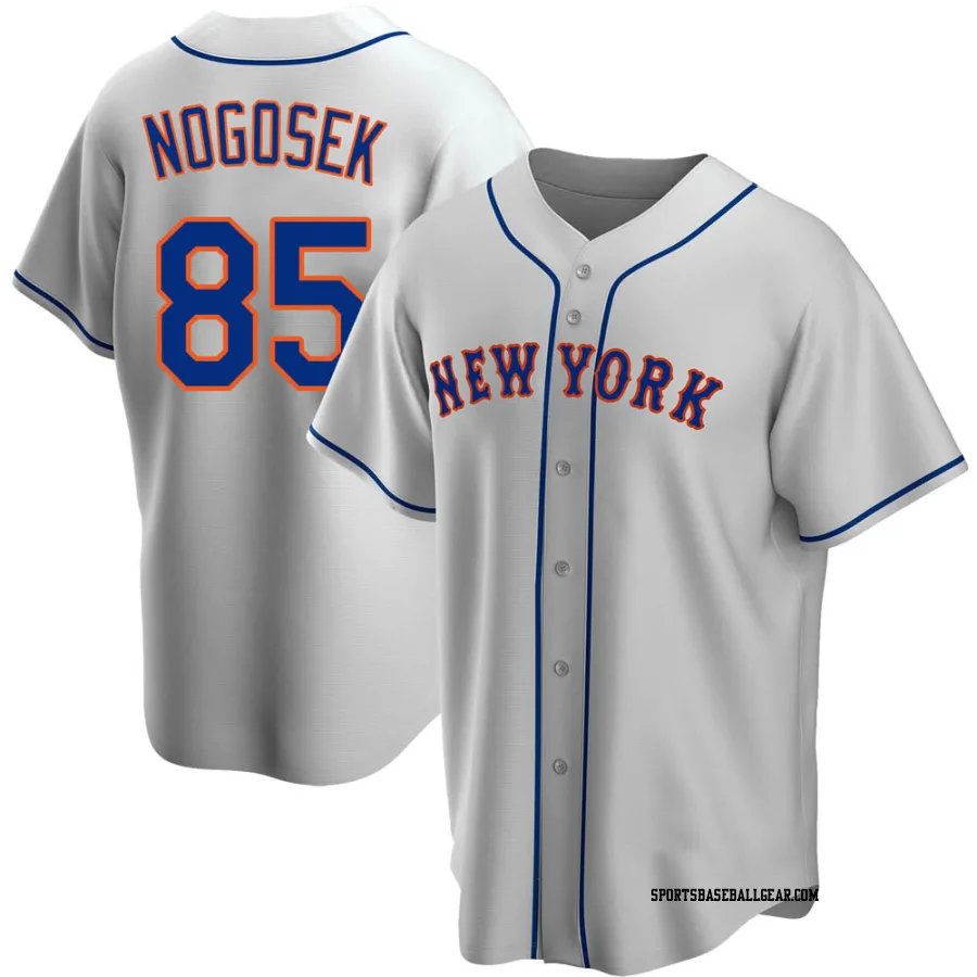 Stephen Nogosek Men's New York Mets Gray Replica Road Jersey