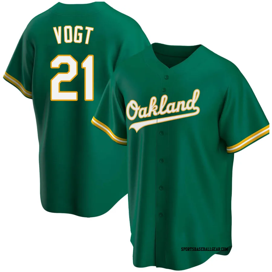 Stephen Vogt Youth Oakland Athletics Green Replica Kelly Alternate Jersey