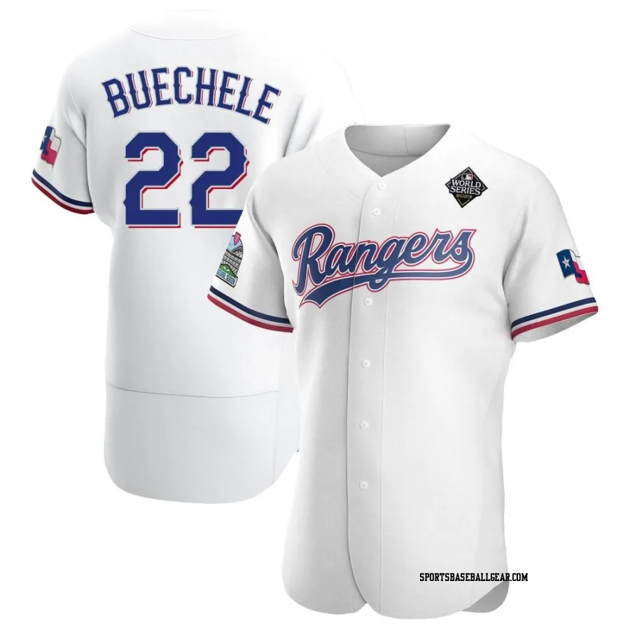 Steve Buechele Men's Texas Rangers White Authentic Home 2023 World Series Jersey