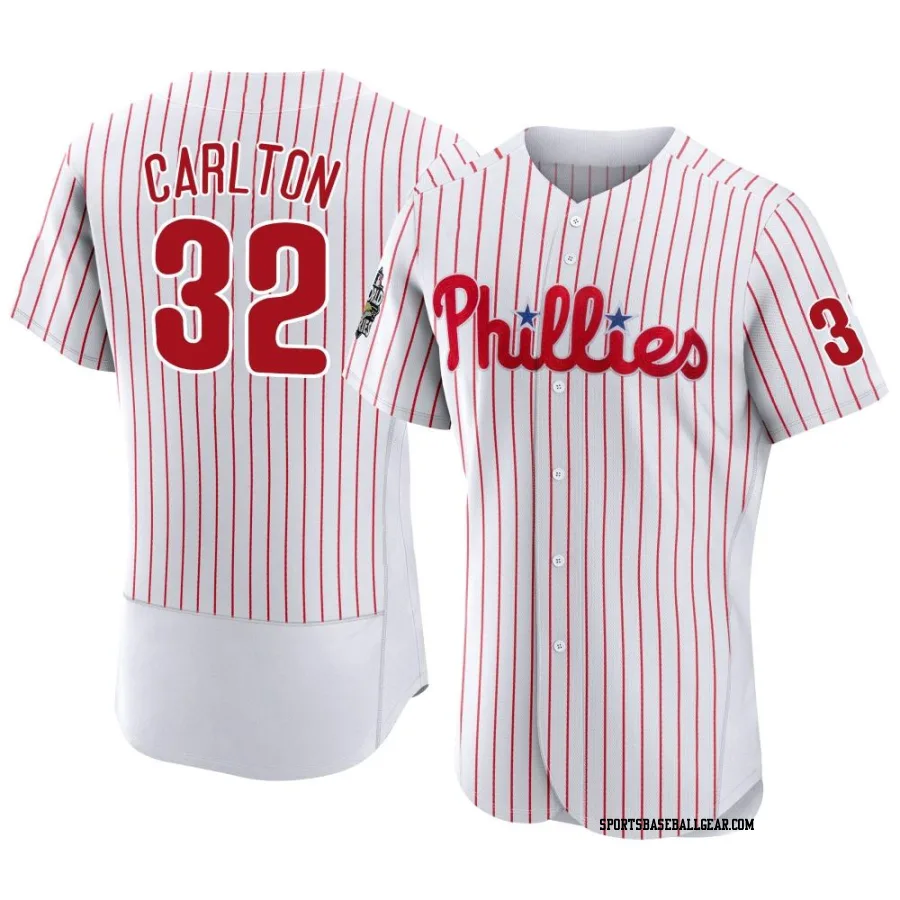 Steve Carlton Men's Philadelphia Phillies White Authentic 2022 World Series Home Jersey