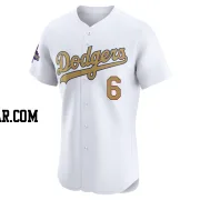 Steve Garvey Men's Los Angeles Dodgers Gold Elite White 2025 Collection Jersey