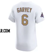 Steve Garvey Men's Los Angeles Dodgers Gold Elite White 2025 Collection Jersey