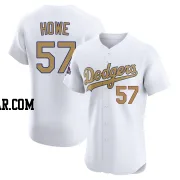 Steve Howe Men's Los Angeles Dodgers Gold Elite White 2025 Collection Jersey