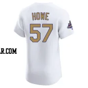 Steve Howe Men's Los Angeles Dodgers Gold Elite White 2025 Collection Jersey